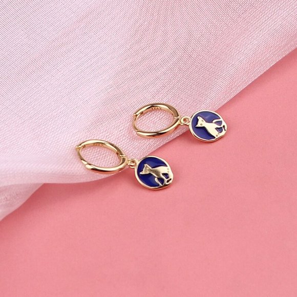 NEW Silver / Gold Cute Cat Ear Buckle Simple Temperament Earrings - Picture 6 of 8